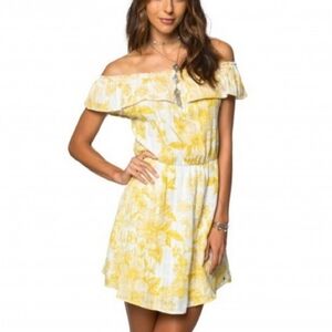 O’Neill Dorothy Floral Off the Shoulder Dress - Yellow/White